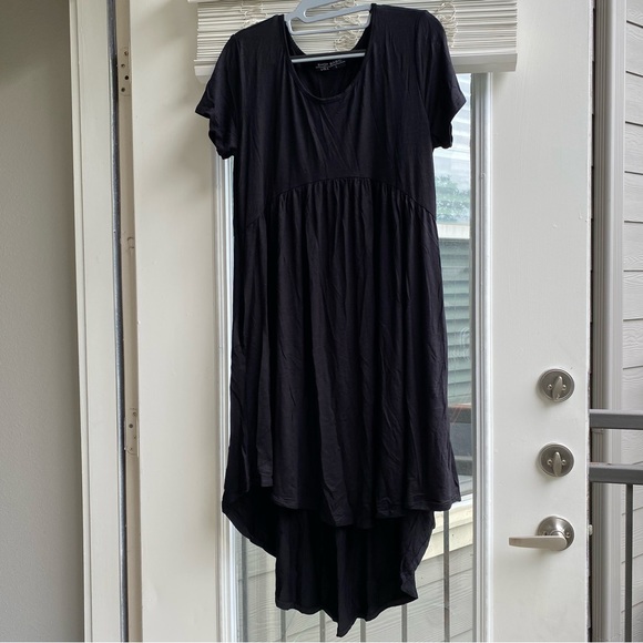 BasicUSA High-Low Tunic T-Shirt Dress Women Medium Back Pockets Dress - Picture 2 of 10